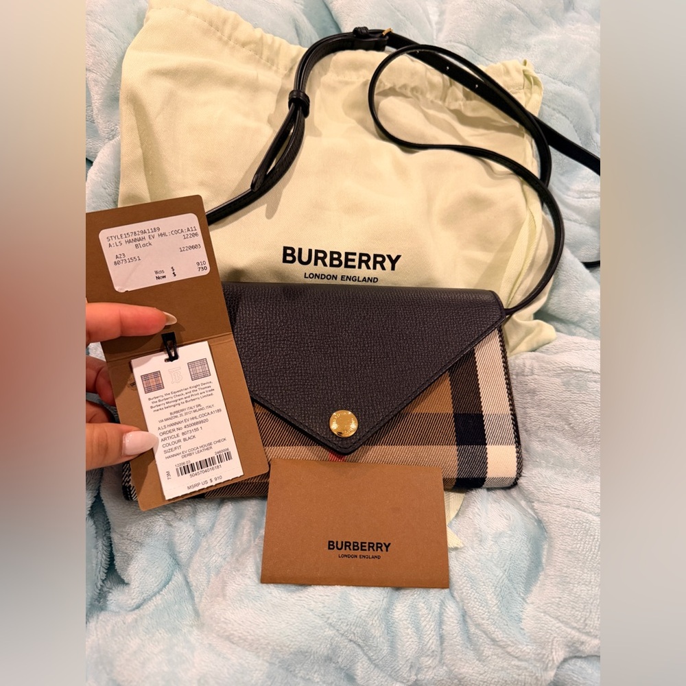 Burberry Black and Tan Check Clutch - Picture 2 of 10